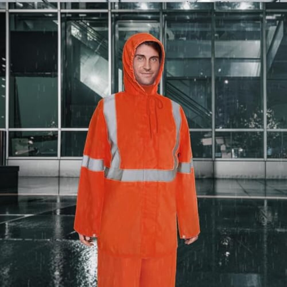 High Visibility Rain Jacket Waterproof Hooded Saf… - image 3
